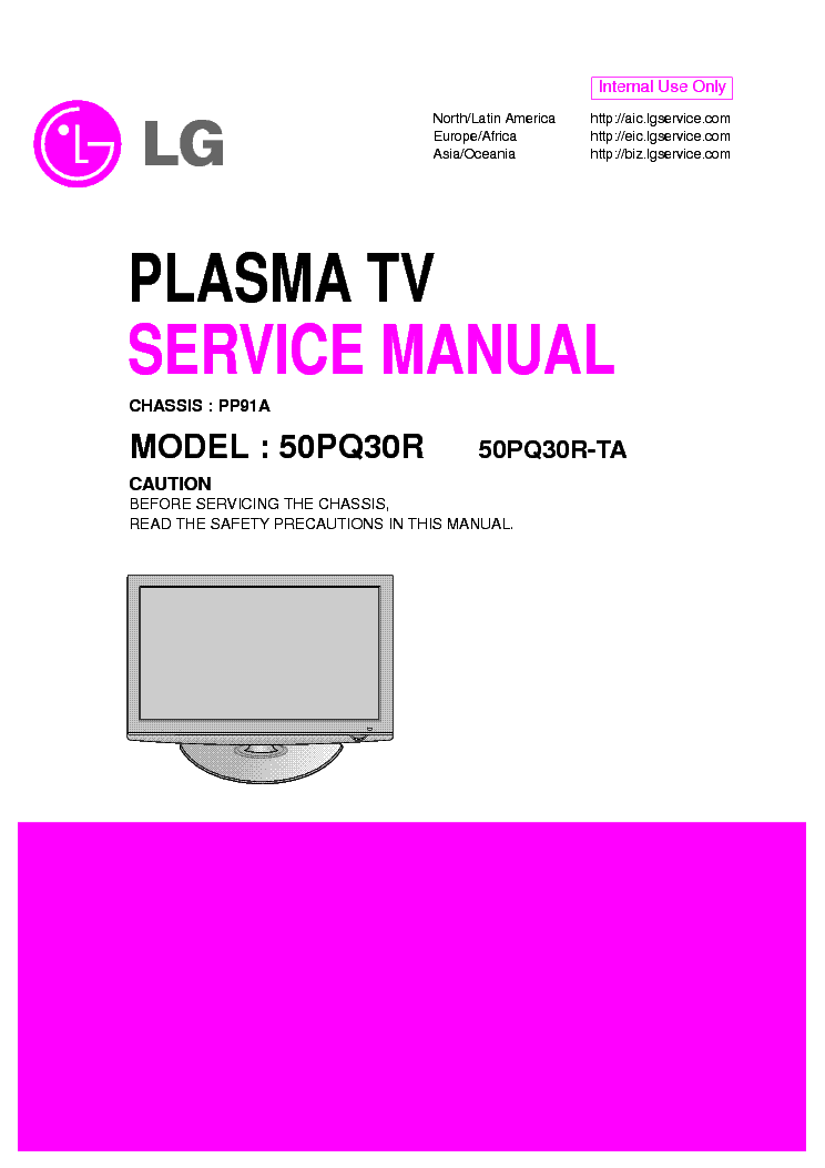 LG 50PQ30R[-TA] CHASSIS PP91A service manual (1st page)